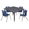 Regency Tables > Height Adjustable > Square Table & Chair Sets, 48 W, 48 L, 23-34 H, Grey TB4848GYAPBK45NV - alternate 1